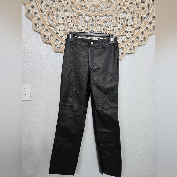 Princess Polly Macey Black Faux Leather Pants - Picture 4 of 12